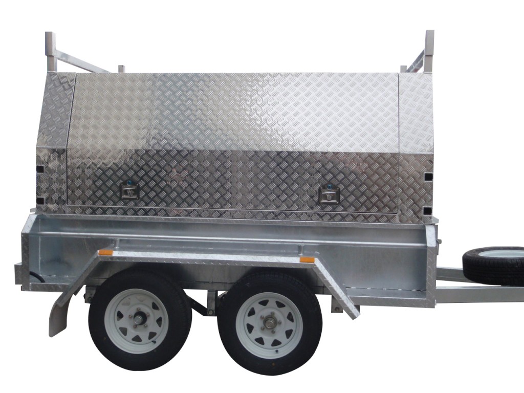 8x5 Tandem Galvanised With 410mm Deep Checker Plate Sides