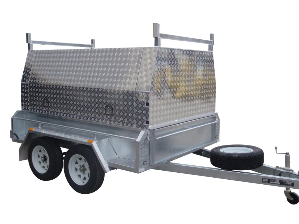 8x5 Tandem Galvanised With 410mm Deep Checker Plate Sides