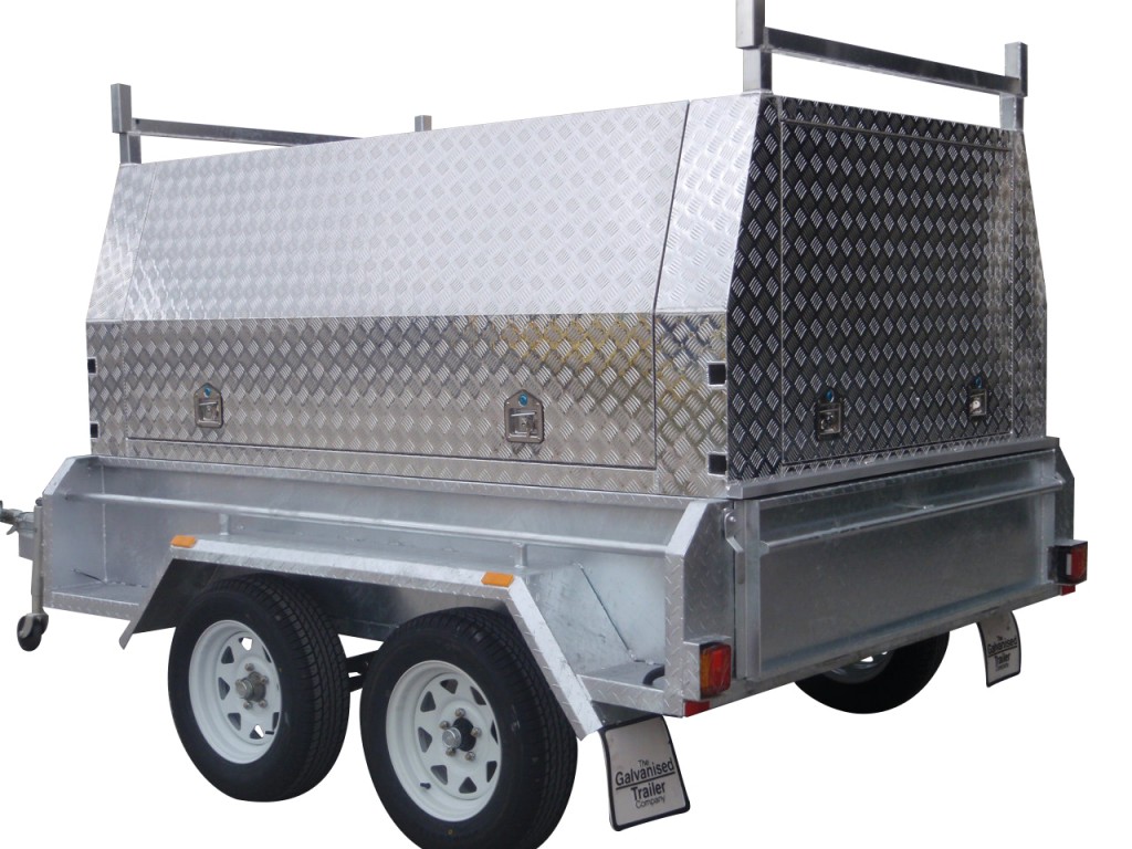 8x5 Tandem Galvanised With 410mm Deep Checker Plate Sides
