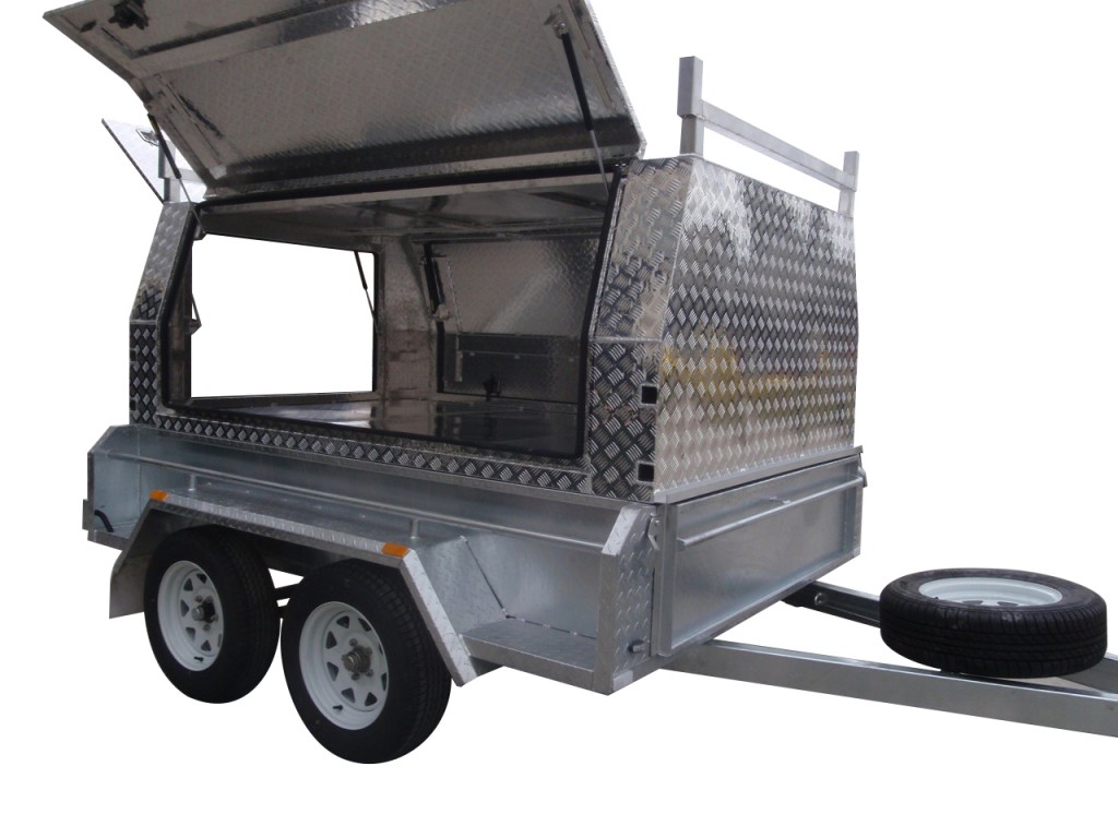8x5 Tandem Galvanised With 410mm Deep Checker Plate Sides